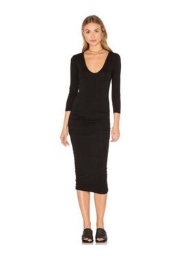 James Perse V-Neck Ruched dress